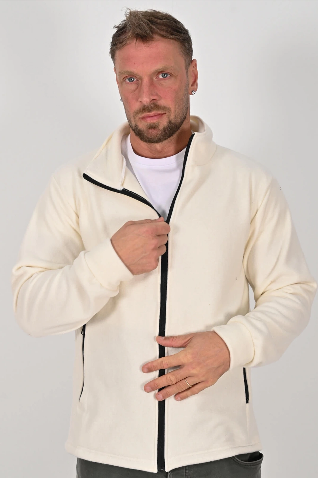 Unisex Kışlık Polar Mont EKRU