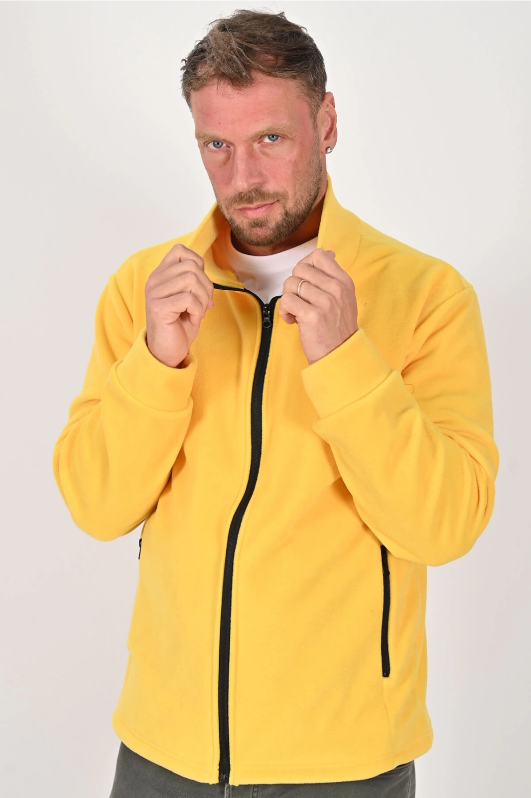 Unisex Kışlık Polar Mont SARI