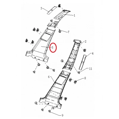 GEELY CK Echo Döşeme Orta Direk İç Bakaliti Sağ