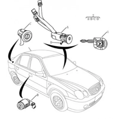 Geely CK Echo Elek Kontak Anahtar Seti