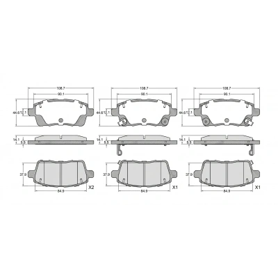 CHERY TİGGO 7 PRO ARKA FREN BALATASI KÜÇÜK TİP T1C3502080