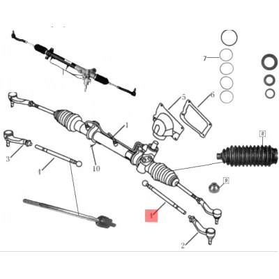 Geely Echo Direksiyon Rot Kolu