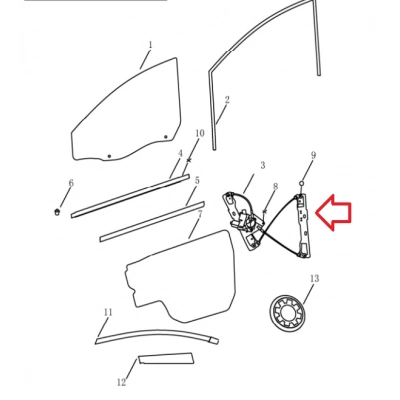 GEELY EMGRAND ÖN SAĞ CAM MEKANIZMASI