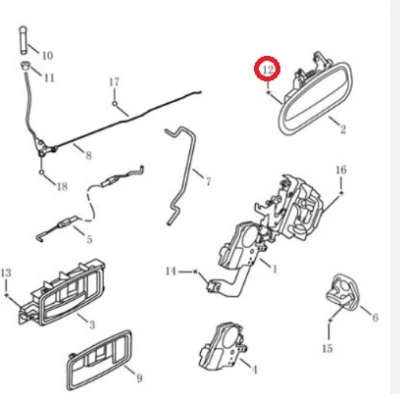 Geely Echo Ck Sağ Arka Dış Kapı Kolu KROM