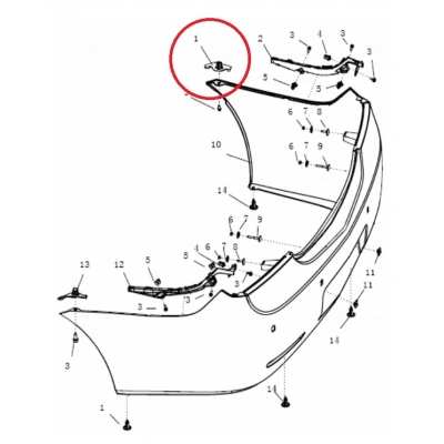 MK ARKA TAMPON BRAKET ÜST SOL
