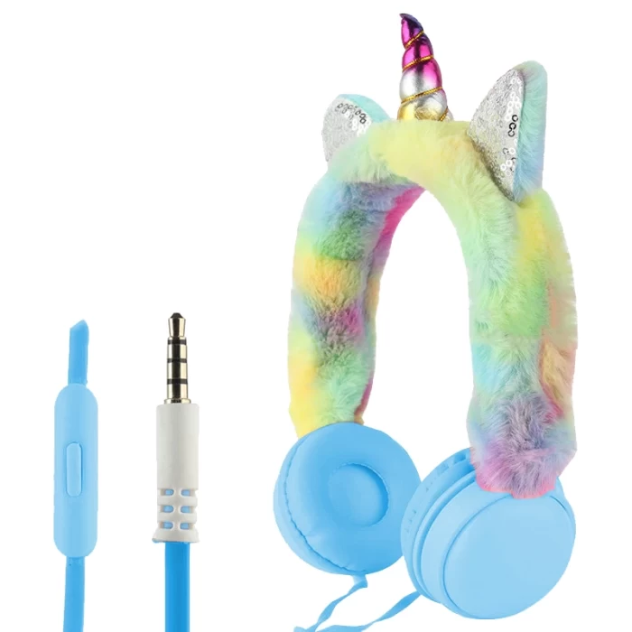 AH-007 3.5MM JACKLI KABLOLU KULAK ÜSTÜ PELUŞ UNİCORN KULAKLIK