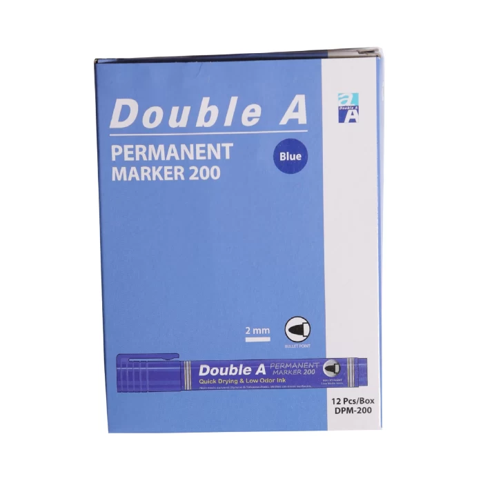 Double A Permanent Yuvarlak Uçlu Kalem Mavi 12li