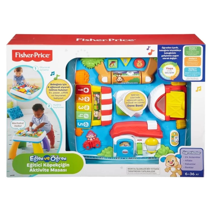 Nessiworld DRH44 Fisher-Price® Yaşa Göre Gelişim Eğitici Köpekçiğin Aktivite Masası Türkçe ve İngilizce