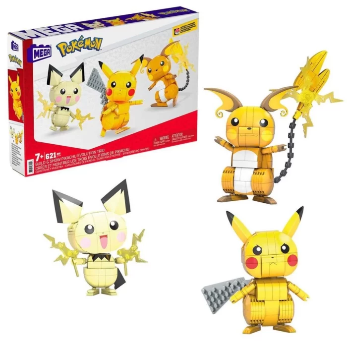 Nessiworld GYH06 MEGA™ Pokémon™ Pikachu Dönüşüm 3lüsü 621 parça +7 yaş