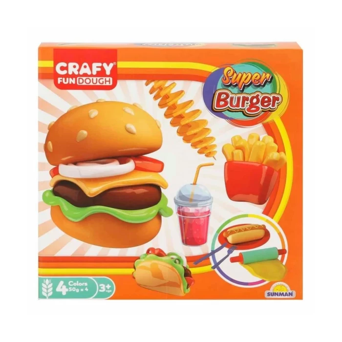 Nessiworld  2015 Crafy Süper Burger Oyun Hamuru Seti 200 g 12 Parça