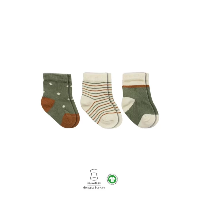 Nessiworld Bistyle 3Lü Penye Kız Soket Çorap BS10112 Nil