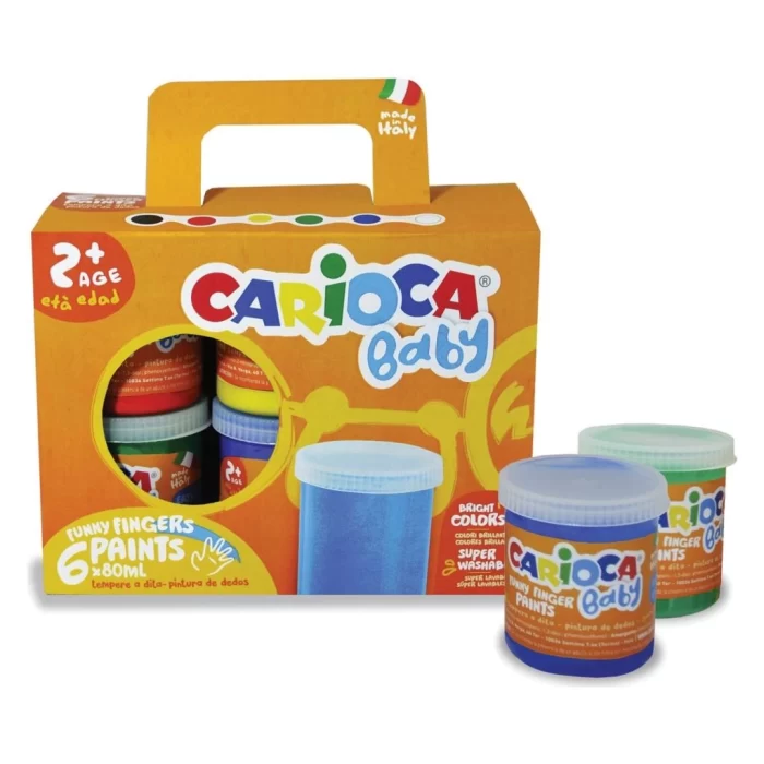 Nessiworld Carioca Bebek Parmak Boyası 6Lı 6x80 ml Süper Yıkanabilir +2 Yaş