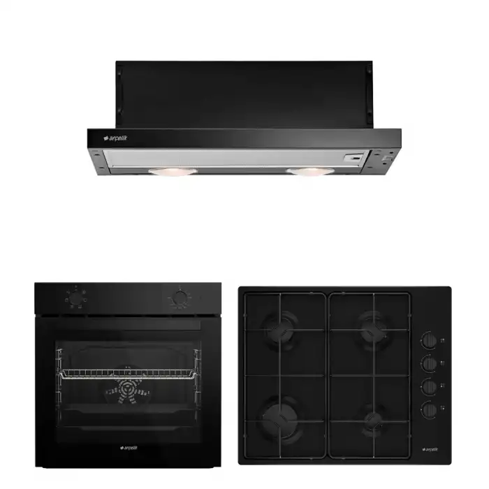 Arçelik Siyah Ekonomik Ankastre Set