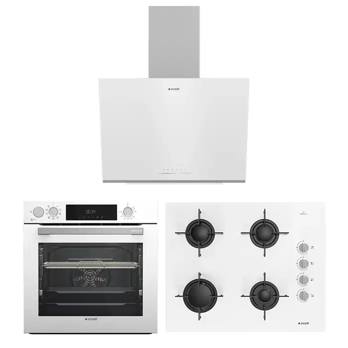 Beyaz Buhar Destekli Afry Ankastre Çeyiz Paketi