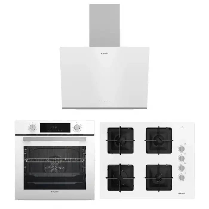 Kare Ocaklı Beyaz Ankastre Set