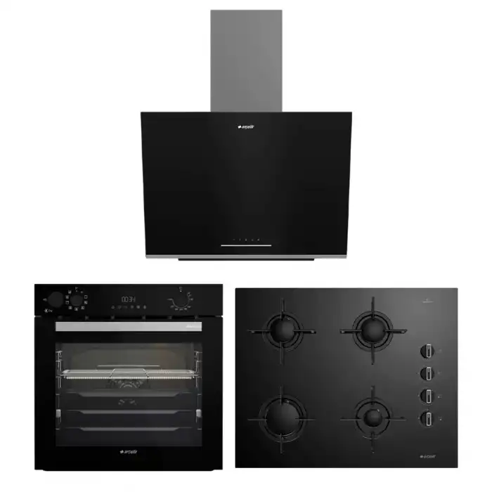 Siyah Buhar Destekli Afry Set