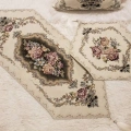 GOBLEN RUNNER PÜSKÜLÜ 3 LÜ SET KREM