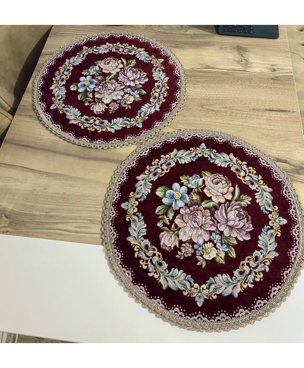 Şönili Goblen sehpa örtüsü 2li