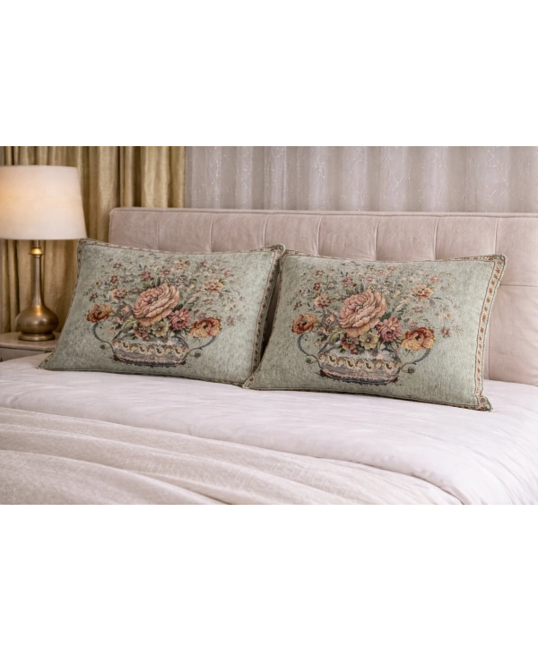 Şönilli goblen yastık 2li 50x70