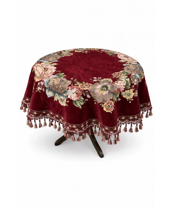 Şönilli goblen sehpa örtüsü 100xyuvarlak