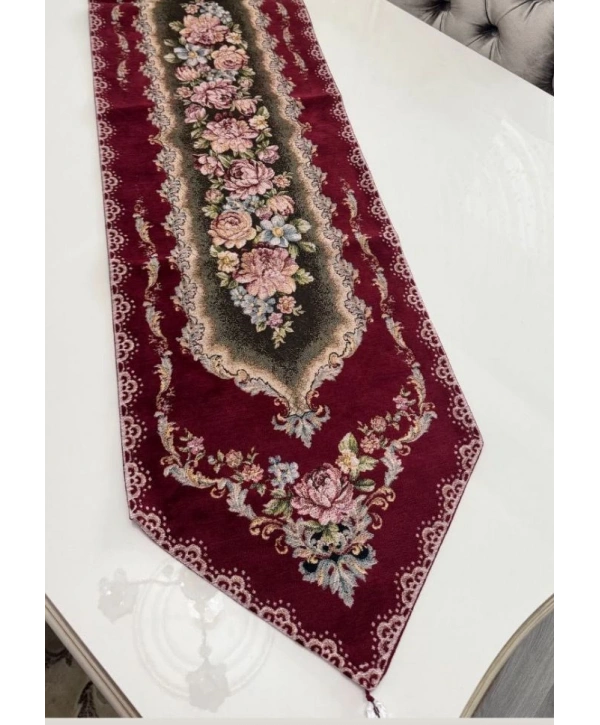 GOBLEN RUNNER PÜSKÜLÜ 3 LÜ SET BORDO