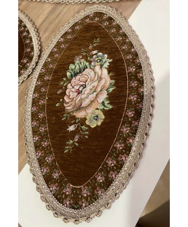 GOBLEN ŞÖNİLLİ RUNNER 3 LÜ SET KAHVE