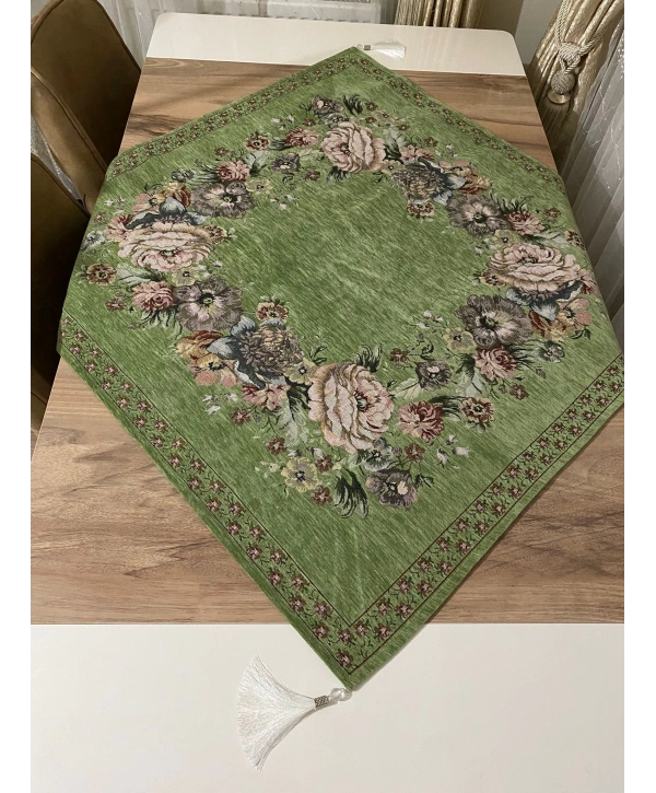 GOBLEN ŞÖNİLLİ 95x95 SEHPA ÖRTÜSÜ YEŞİL