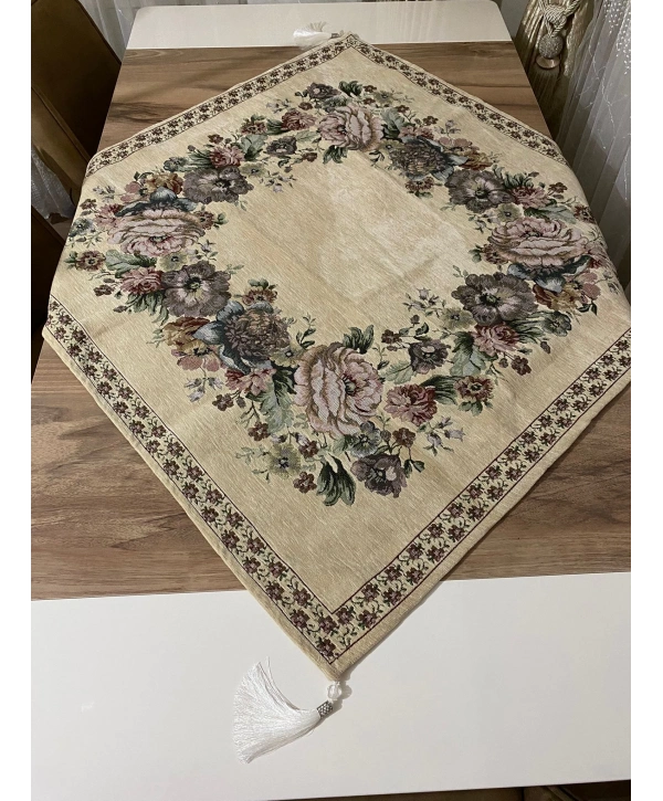 GOBLEN ŞÖNİLLİ SEHPA ÖRTÜSÜ TAŞ