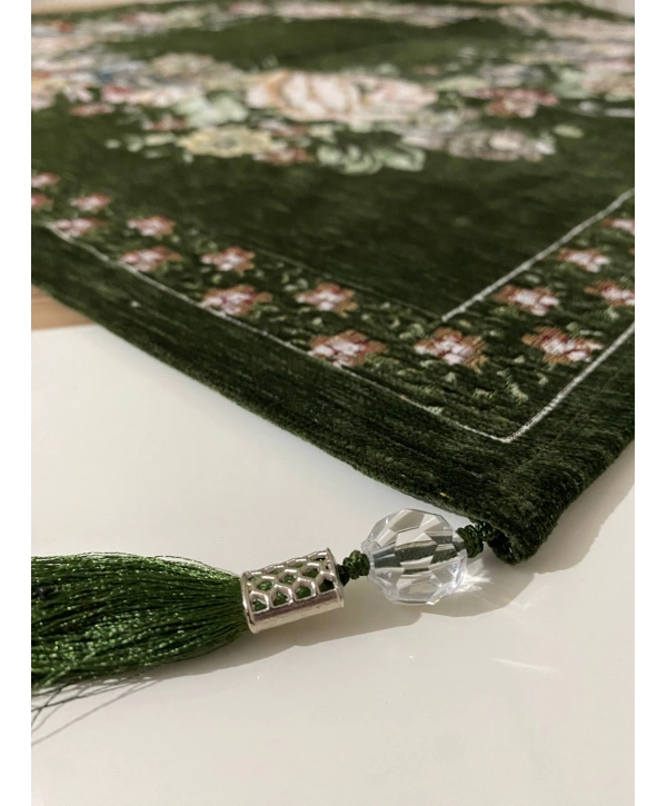 GOBLEN ŞÖNİLLİ SEHPA ÖRTÜSÜ HAKİ