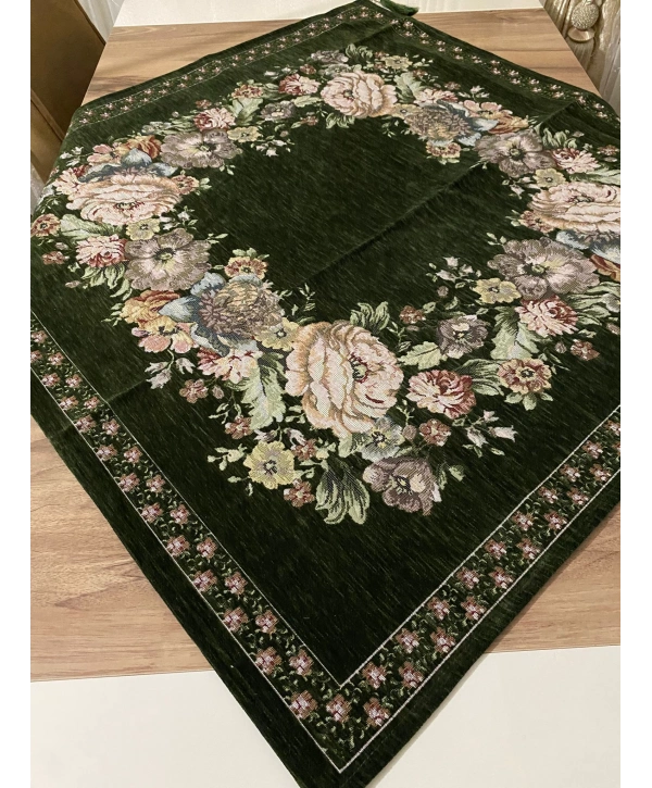 GOBLEN ŞÖNİLLİ SEHPA ÖRTÜSÜ HAKİ