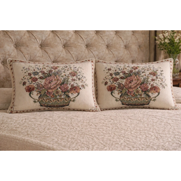 Şönilli goblen yastık 2li 50x70
