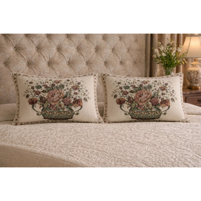 Şönilli goblen yastık 2li 50x70
