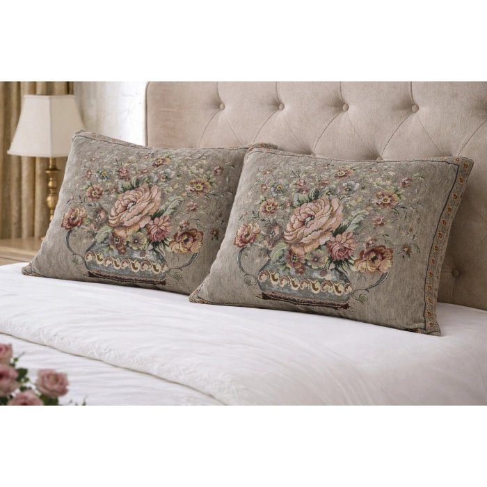 Şönilli goblen yastık 2li 50x70