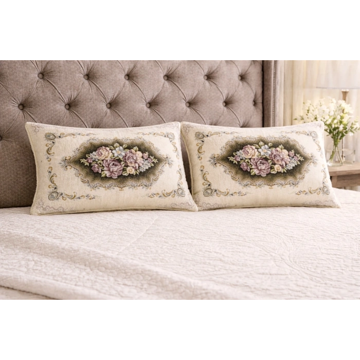 Şönilli goblen yastık 2li 50x70