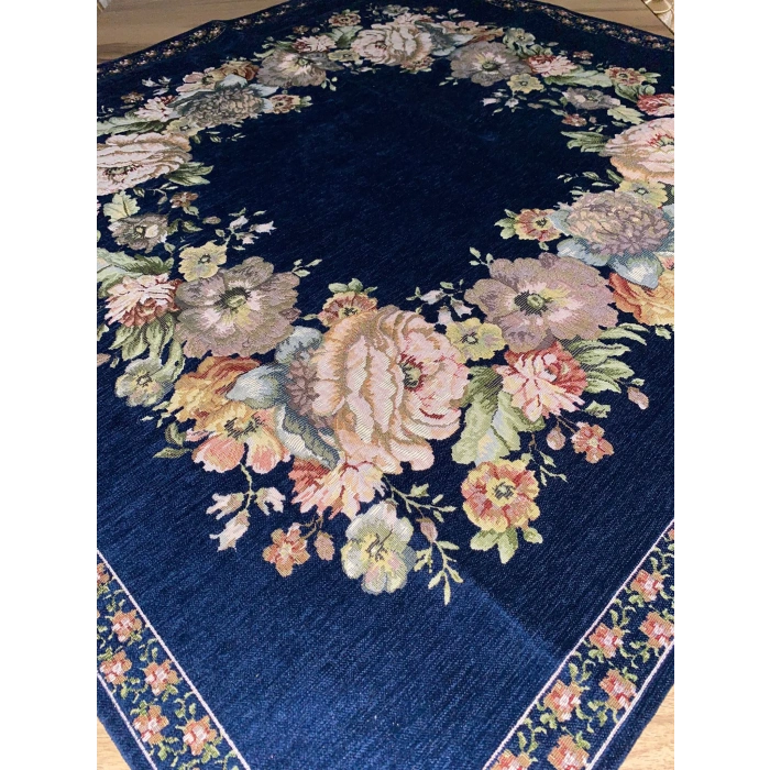 GOBLEN ŞÖNİLLİ SEHPA ÖRTÜSÜ LACİVERT
