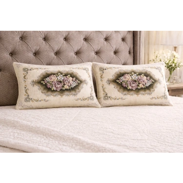Şönilli goblen yastık 2li 50x70