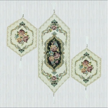GOBLEN RUNNER PÜSKÜLÜ 3 LÜ SET KREM
