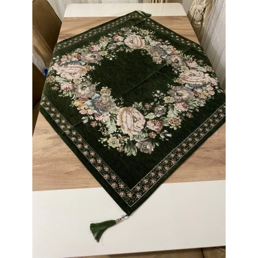 GOBLEN ŞÖNİLLİ SEHPA ÖRTÜSÜ HAKİ