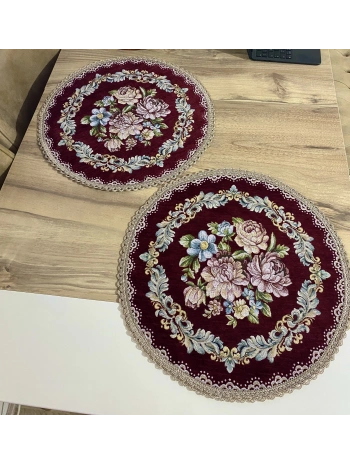 Şönili Goblen sehpa örtüsü 2li