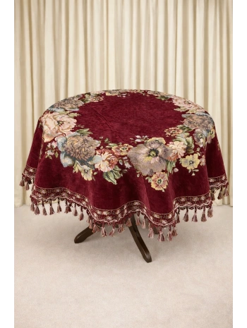 Şönilli goblen sehpa örtüsü 100xyuvarlak