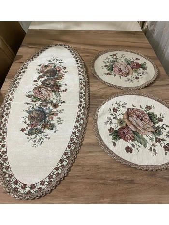 GOBLEN RUNNER 3 LÜ SET KREM