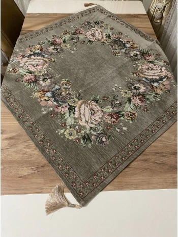 GOBLEN ŞÖNİLLİ SEHPA ÖRTÜSÜ BEJ