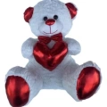 SHINY HEART BOW TIE teddy bear