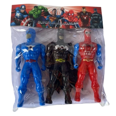 3-PIECE KC. SUPER HEROES WITH POSE