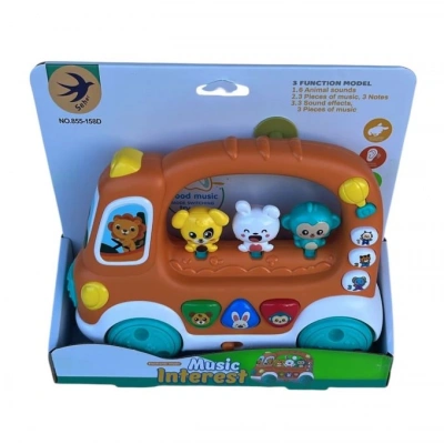 MUZIKLI HAYVAN SESLI OTOBUS PIANO