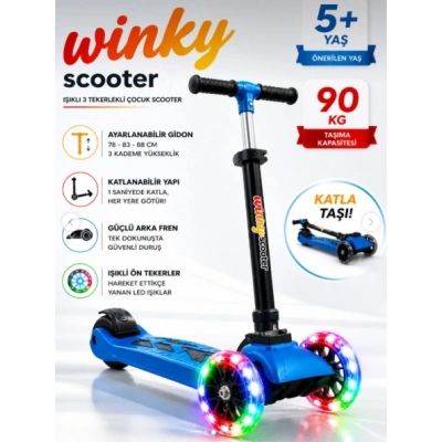 WINKY ISIKLI  SCOOTER KIRMIZI TURUNCU YESIL MAVI P