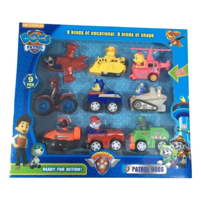 9 PAW PATROL SET PATROL DOGS