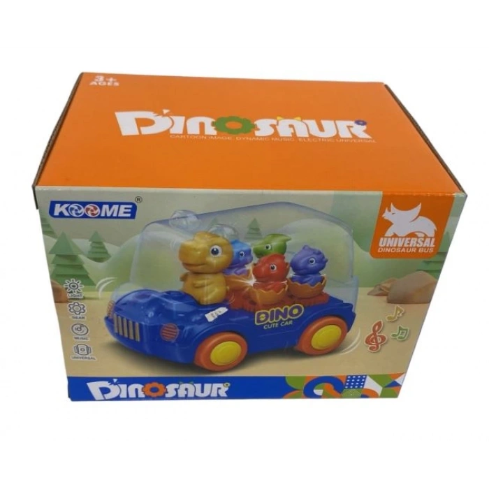 ديناصور مع سيارة تعمل بالبطارية
