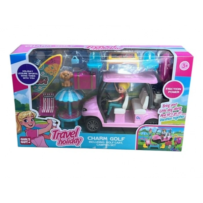 KUT.BEBEKLI PEMBE ARABA SETI