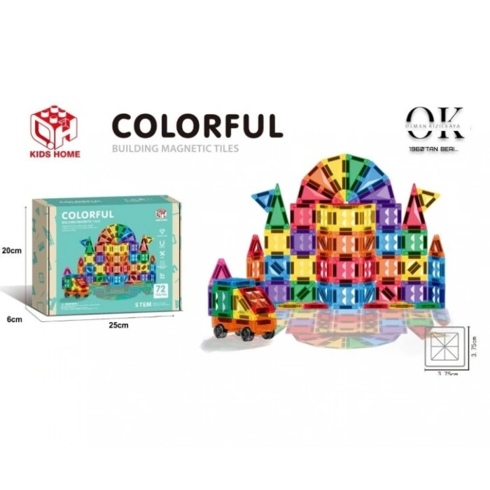 MANYETIK BLOKLAR 3,75CM 72 PARCA